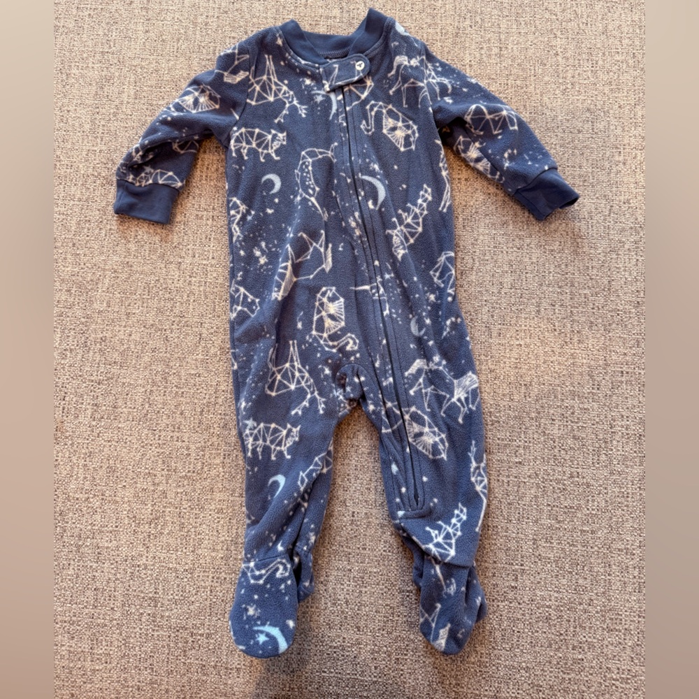 Burt’s Bees Baby Micro Fleece Footed Pajamas in Galaxy Print